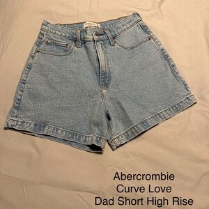 Abercrombie & Fitch Women's Light Blue High Waist Denim Shorts